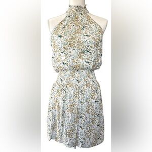 Skemo Floral Print Dress with Smocked Waist